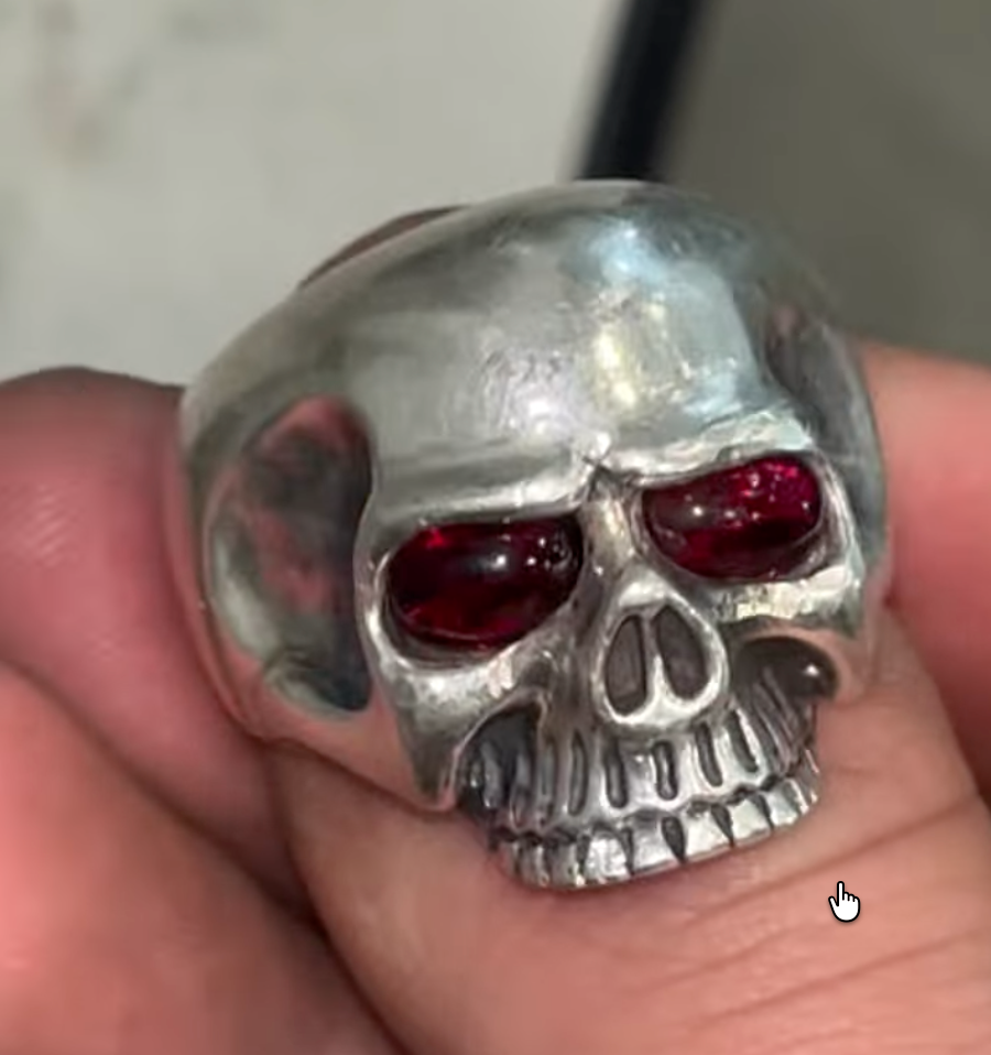 Custom Hand-Carved Skull Ring